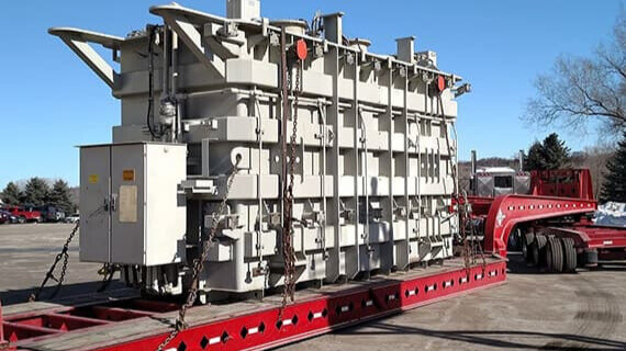 substation transformer on a truck